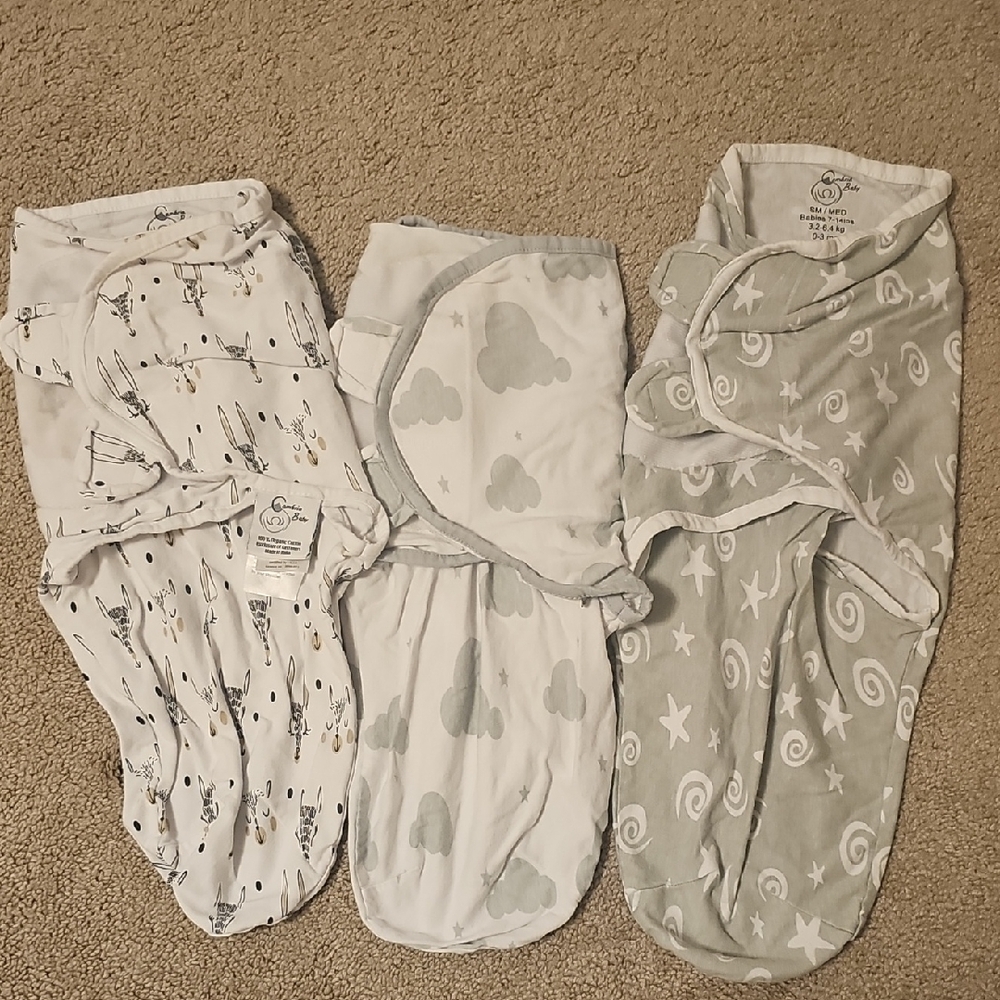 Cozy Swaddle Blanket Set - Gray and White